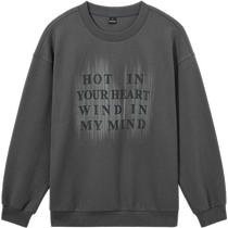 Hot Wind 2024 Autumn New Mens Letter Embroidered Versatile Loose Sweater Round Neck Comfortable Early Autumn Mens Top