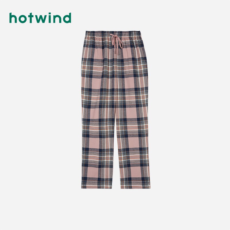 Hot Air Fall New Lady Flannel Velvet Plaid Home Pants Pure Color Casual Sleeping Pants Chaise Lace-up Briefs about long pants