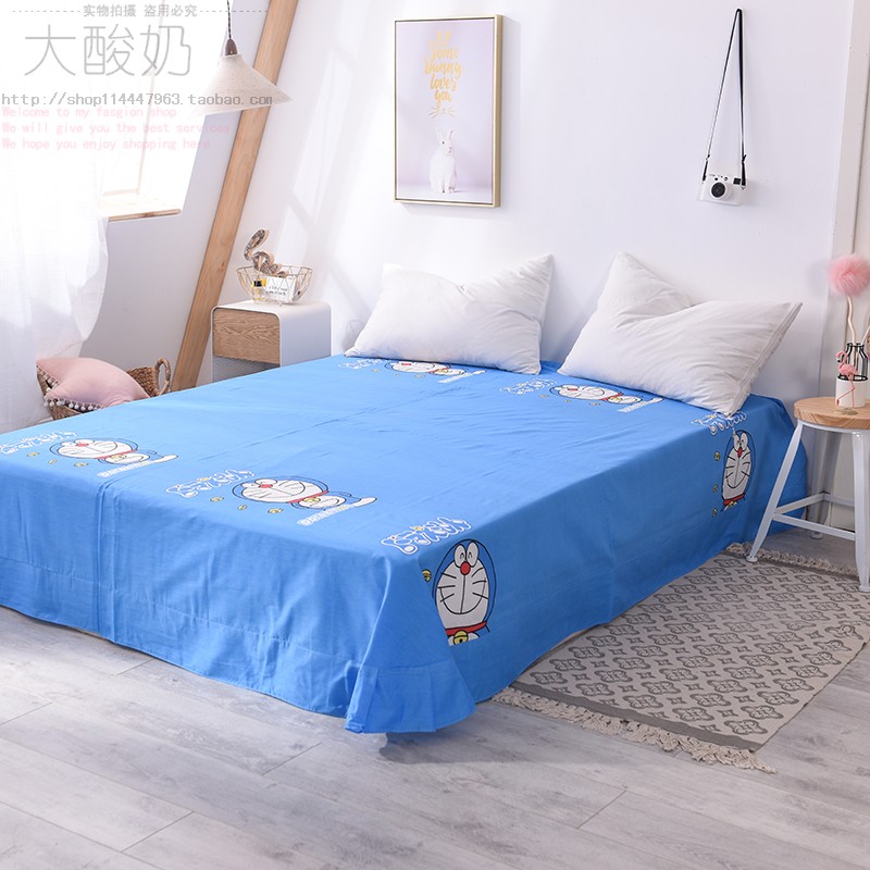 Bông vải đỏ trẻ em máy mèo 1,5m ký túc xá sinh viên độc thân tấm vải cotton nam và nữ - Khăn trải giường drap giường cotton