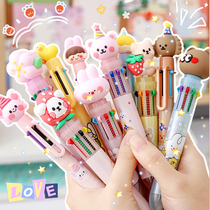 Cartoon rabbit ten-color ballpoint pen Cherry pollen push gel pen student notes with color pen girl marker pen