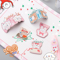 Japanese bear magnetic bookmarks cute students with simple book clip literary gift cartoon rabbit magnet book page clip