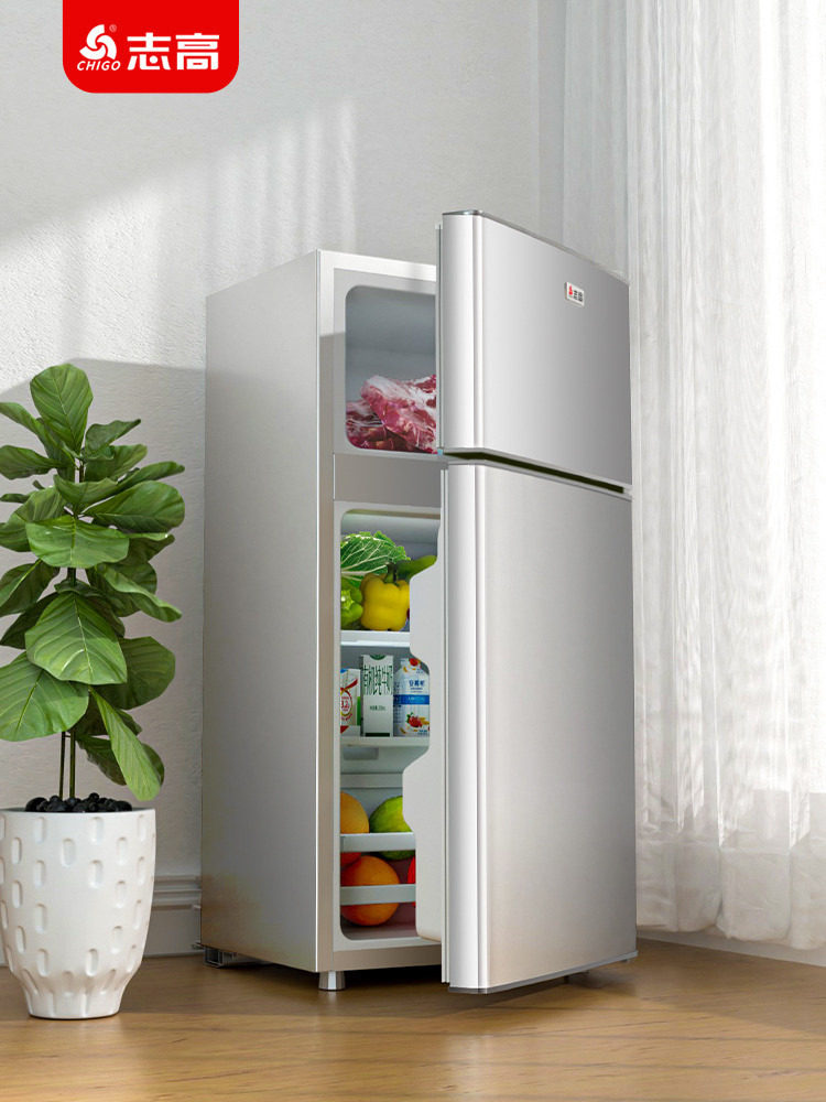 Chigo First-Class Energy-Saving Small Refrigerator for Home Use, Medium-Sized Dormitory Rental Use, Mini Energy-Saving Office Double-Door Refrigerator