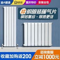 Chongqing Rubens copper and aluminum composite radiator Household whole house heating equipment plumbing Wall-mounted light and dark plumbing