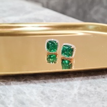 Beijing Jewelry Gaoding artificial cultivation Muzo Emerald sugar Tower earrings 18K gold gemstone ring bracelet necklace