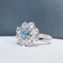 Four chromaticity artificial blue diamond ring 18K gold necklace Super simulation color diamond bracelet pendant big name jewelry customization