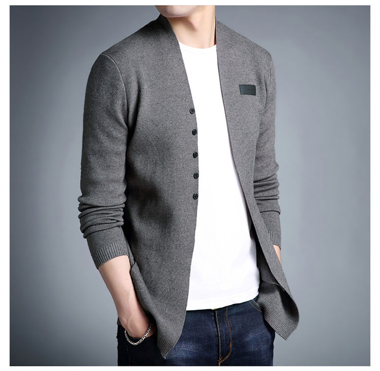 Dệt kim Nam Dài Tay Áo của Nam Giới Áo Len Áo Khoác Mỏng Cardigan Mặc Cardigan Hàn Quốc Mùa Xuân và Mùa Thu Mùa Thu Áo Sơ Mi