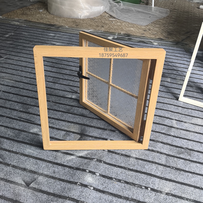 Aluminum Alloy Indoor Ventilation Small Window Retro Wood Grain Color Attic Skylight Rectangular Window Art Glass Window Aluminum Alloy Indoor Ventilation Small Window Retro Wood Grain Color Attic Skylight Rectangular Window Art Glass Window