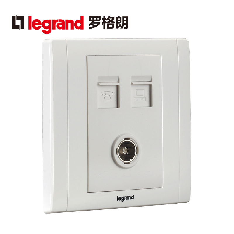 Roger Lang Switch Socket Panel Beauty Culvert White Computer Telephone Network Road Network Route Voice TV Power 86 Type