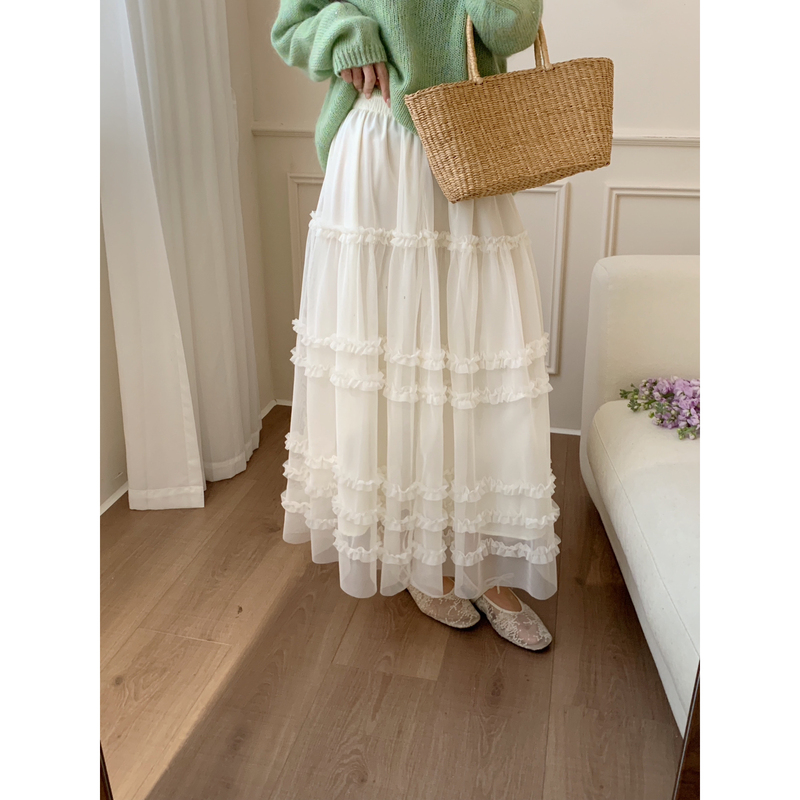 Bonnet-26 Early Spring Korean Style Ruffled Cake Tulle Skirt Puffy Skirt C31-1858-1 Bonnet-26 Early Spring Korean Style Ruffled Cake Tulle Skirt Puffy Skirt C31-1858-1