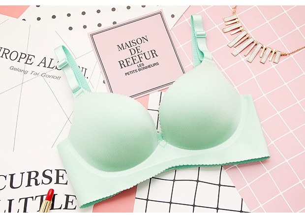 Một mảnh không có vòng điều chỉnh vòng thép tập hợp áo ngực mỏng dày thoải mái liền mạch gợi cảm V sâu set đồ lót đồ lót nữ cao cấp