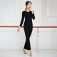 Двойной v -neck черный длинное рукав+микроалн 704