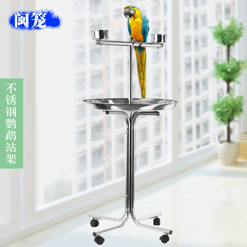 Parrot station rack in large stainless steel parrot rack exhibition rack disc parrot station rack big-grey parrot rack