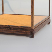 Glass cover ornaments dust cover Buddha statue chicken wing wood glass cover display box 55306030 can be customized
