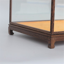 Redwood glass cover pendulum dust cover Buddha statue chicken wing wood glass display box 45204525 can be customized