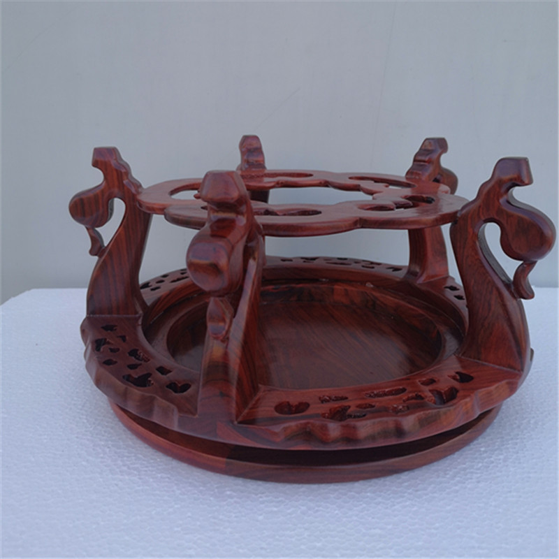 What annatto red acid flowers red sandalwood vase, the teapot furnishing articles an egg - shaped miniascape of base frame high base