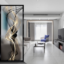 Modern minimalist art glass screen Living room partition wall Shoe cabinet Frosted translucent decoration Light luxury entrance abstract painting