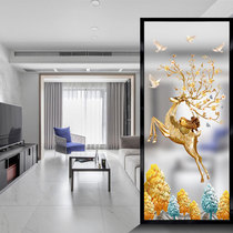  Abstract minimalist art glass screen Living room partition translucent frosted entrance Nordic bathroom wet and dry area occlusion