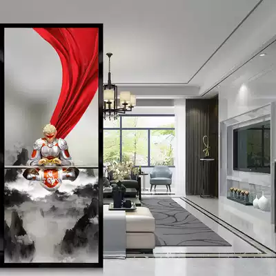 Qi Tian Da Sheng modern living room art frosted glass screen partition decoration Modern simple Sun Wukong new Chinese style