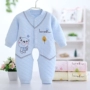 Quần áo trẻ em Xiêm sơ sinh romper mùa xuân và mùa thu cotton nhồi bông 0 quần áo trẻ em mùa thu và mùa đông 3 ấm 6 tháng 12 body suit thể thao cho bé trai