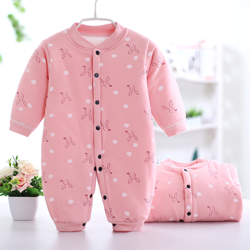 Babyiesies dày sơ sinh romper cotton cotton 0 quần áo trẻ em mùa thu và mùa đông 3 ấm 6 tháng 12 quần áo bodysuit cho bé