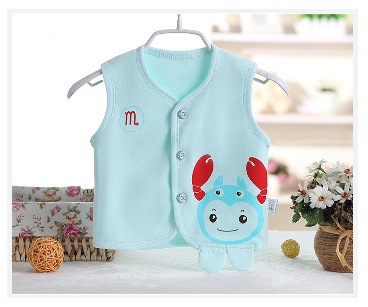 Bé sơ sinh cotton vest mùa xuân và mùa thu trẻ em vest bé vest vest lớp duy nhất mỏng nam giới và phụ nữ bé mùa hè