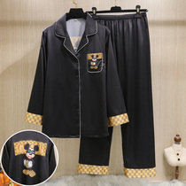 Pyjamas Spring Shamickey Network Red Shirt Blower Sweater Thin Long Sleeve Ice Filament High-end Home Clothing Set