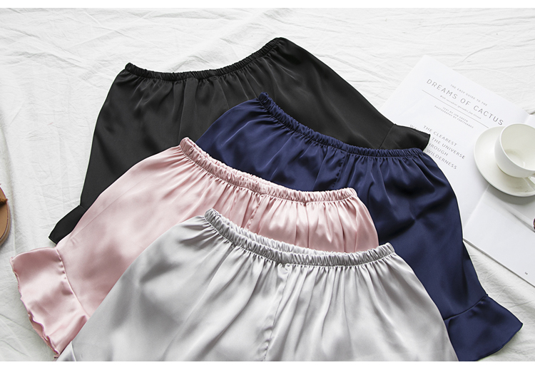 Quần short mùa hè Pyjama Quần lửng mỏng cho nữ Quần lụa nhà Kích thước lớn Quần lụa đi biển Quần short nhà quần âu nam