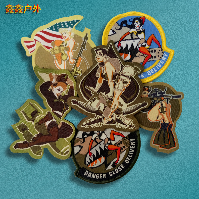 Weaving Mark American Female Soldiers Magic Sticker Zhang Arms Chapter Tactical Badge Personality Outdoor Shoulder Bag Post Zhang Morale Zhang Tide