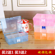 New thick large 6-grid transparent plastic storage box first jewelry electronic components tools sorting box