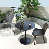 Rock plate outside outdoor outdoor rooftop courtyard open-air milk tea coffee negotiation square table round table iron table table table table