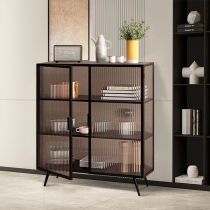 Side cabinet storage minimalist tea water double door simple storage iron Changhong glass corner property hotel room