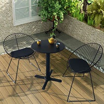 Net red Nordic modern minimalist shop outdoor sun terrace courtyard coffee milk tea iron leisure backrest dining chair