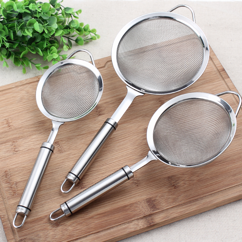 National Wind 304 Stainless Steel Filter Spoon Domestic Soy Milk Juice Flour Ultrafine Dense Mesh Screen Oil Leak Oil
