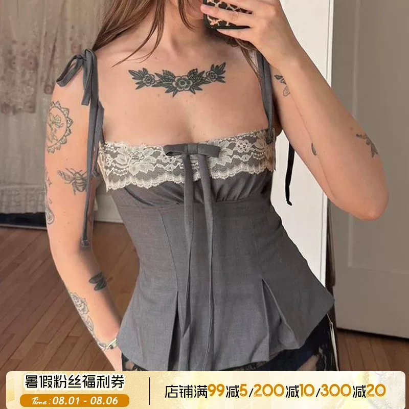 Перебор Lace с бантом, облегающий жилет, утягивающий эффект