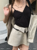 Хлопковая кружевная шелковая майка топ, V-образный вырез, для маленькой груди, 2 цветов