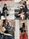 KUBERAS/retro modern handsome locomotive style PU black leather loose casual texture middle-aged jacket spring