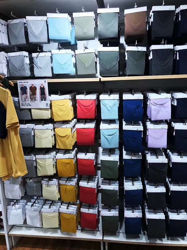 [Free Shipping on Orders of Two Items] Uniqlo Quick-Drying T-Shirt for Men and Women, Round Neck, V-Neck, Short-Sleeved, Solid Color, Simple Cotton Base Shirt