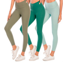Double-sided brushed nude-feeling non-T-line fitness sports pants running tights high-waisted butt-lifting yoga pants for women