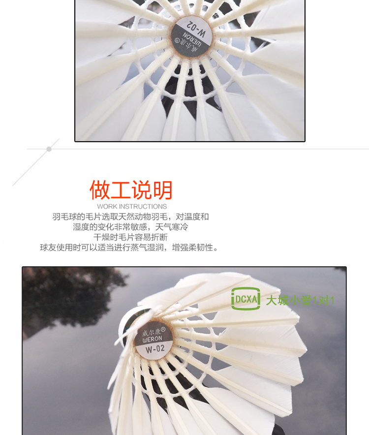 Wellcome werkon cầu lông đích thực chuyên nghiệp đào tạo bóng ngỗng feather kháng chiến đấu 12 Túi phụ kiện cầu lông