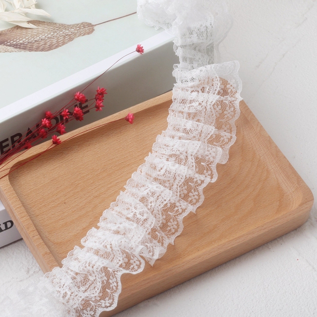 5cm Double-Layered White Lace Pleated High-Quality Clothing Collar and Cuff Lace Accessories Handmade DIY Clothing Fabric 5cm Double-Layered White Lace Pleated High-Quality Clothing Collar and Cuff Lace Accessories Handmade DIY Clothing Fabric