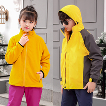 Juvenile girls boys windproof Waterproof warm breathable outdoor childrens two-piece three-in-one assault clothing childrens clothing