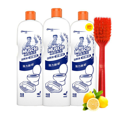 【威猛先生】除臭去垢洁厕液*3瓶 刷子