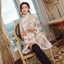 Modified Qipao Style Dress Dress Lady Autumn Winter Style Winter Dress New Tide Young Thickened Warm Cotton Padded Jacket Cotton small padded jacket