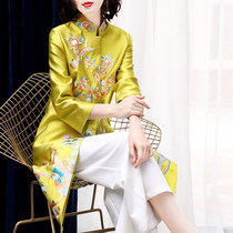 Tang Dress Blouse Women Spring Autumn New Chinese Wind Retro Fashion Mid-Style Cardio-hoodie High-end Improved Version Qipao Jacket