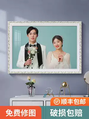 Solid Wood photo frame hanging wall enlarged wedding photo family photo washing photo setting customized frame 16 20 24 inch