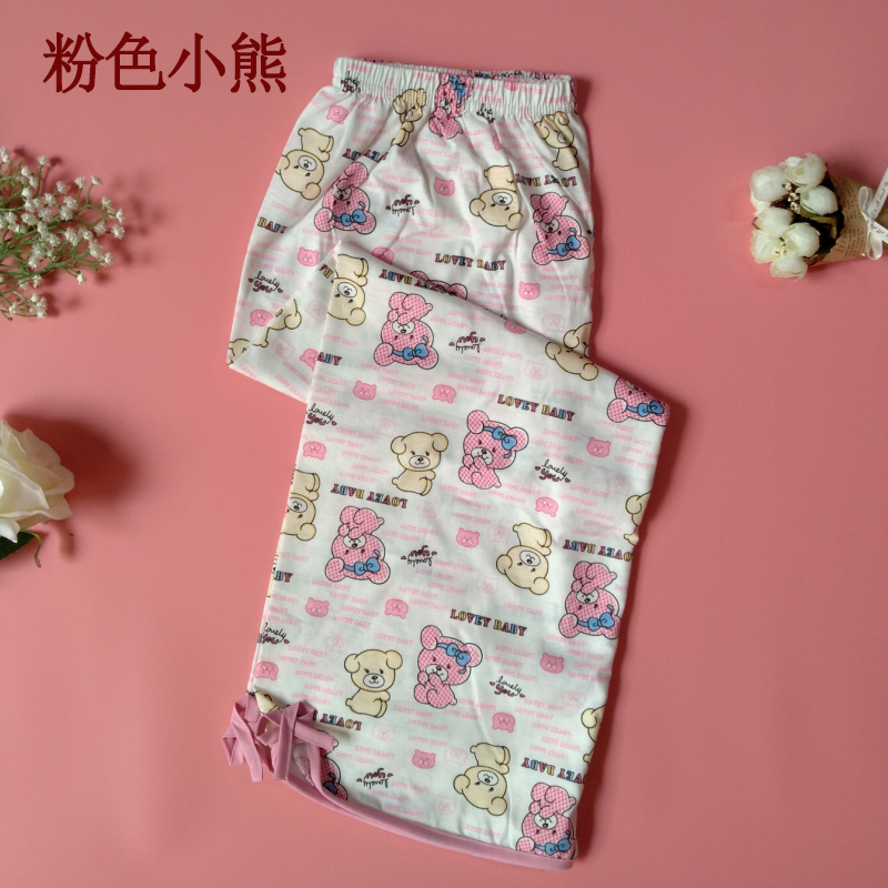 Mùa xuân và mùa hè phụ nữ bông pajama phần mỏng cắt quần dễ thương phim hoạt hình kích thước lớn lỏng thường tháng quần nhà quần