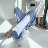 Шелковые летние тонкие штаны для отдыха, высокая талия, оверсайз, свободный крой