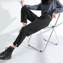 Plus velvet jeans women loose straight tube autumn and winter 2020 new thin black thick Harlan radish daddy pants