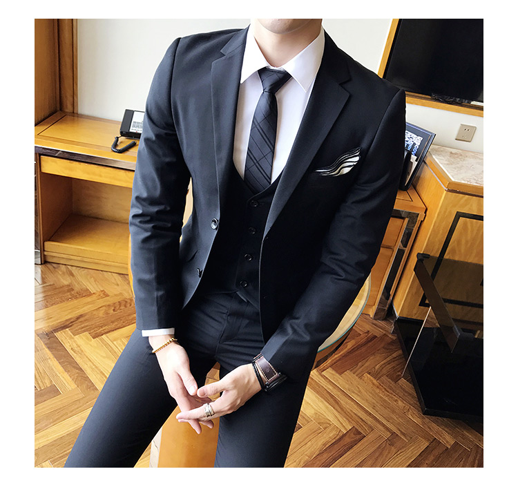 Bộ đồ mới của nam phù hợp với quần áo mỏng phù hợp với chú rể áo vest nam hàn quốc