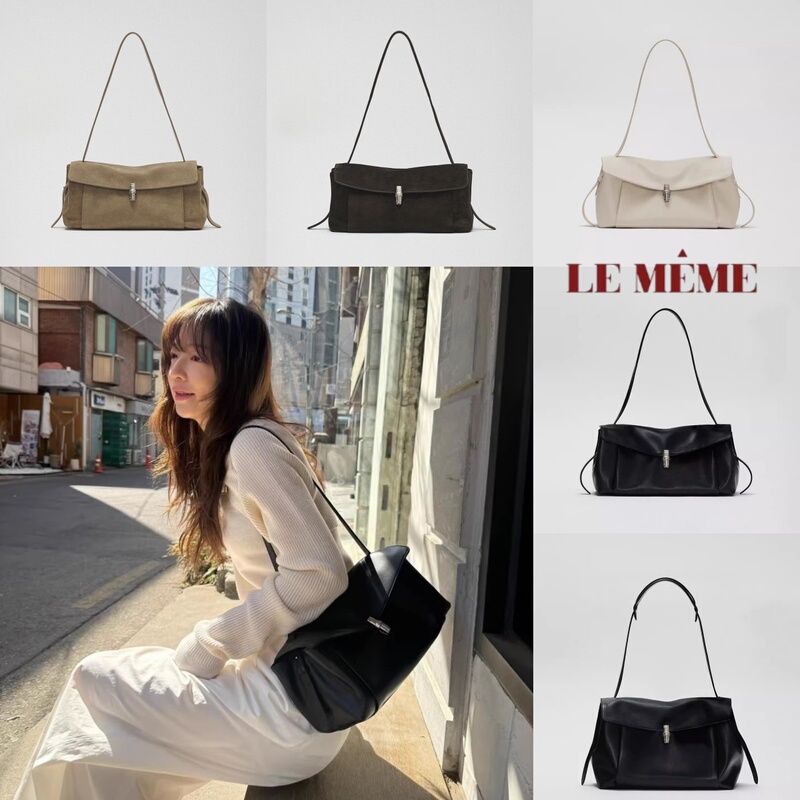 Korean Genuine Lememe Pillow Bag with Flip Lock, Cowhide Underarm Bag, 26 Autumn New Suede Shoulder Crossbody Bag Korean Genuine Lememe Pillow Bag with Flip Lock, Cowhide Underarm Bag, 26 Autumn New Suede Shoulder Crossbody Bag